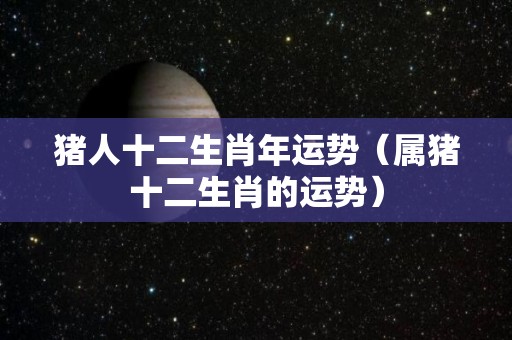 猪人十二生肖年运势（属猪十二生肖的运势）