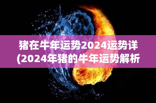 猪在牛年运势2024运势详(2024年猪的牛年运势解析)