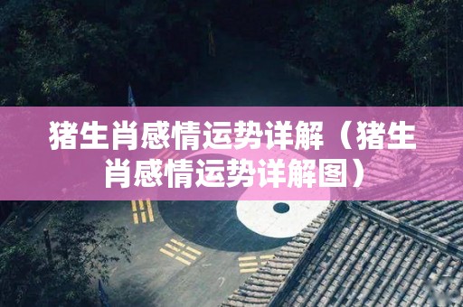 猪生肖感情运势详解（猪生肖感情运势详解图）