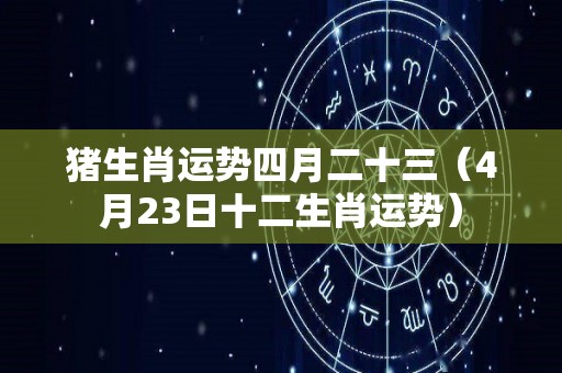 猪生肖运势四月二十三（4月23日十二生肖运势）