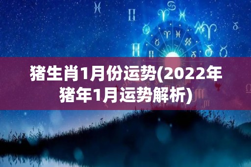 猪生肖1月份运势(2022年猪年1月运势解析)