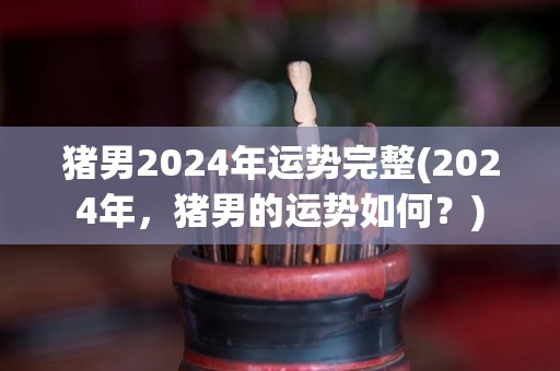 猪男2024年运势完整(2024年，猪男的运势如何？)