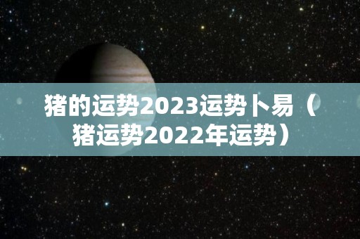 猪的运势2023运势卜易（猪运势2022年运势）