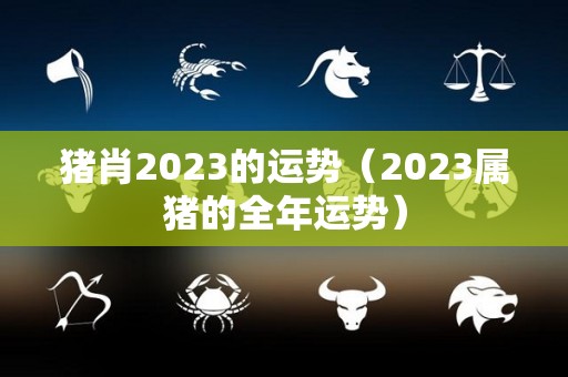 猪肖2023的运势（2023属猪的全年运势）