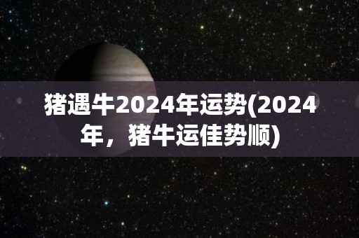 猪遇牛2024年运势(2024年，猪牛运佳势顺)