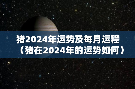 猪2024年运势及每月运程（猪在2024年的运势如何）