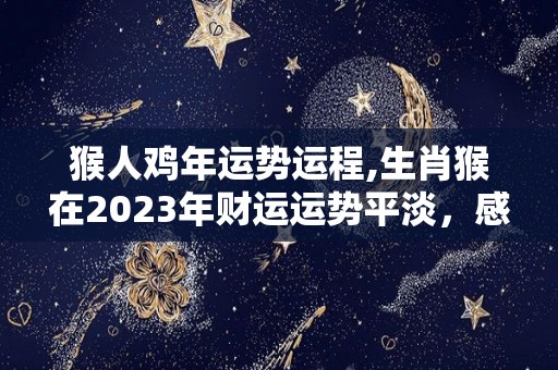 猴人鸡年运势运程,生肖猴在2023年财运运势平淡，感情走向坎坷的生肖