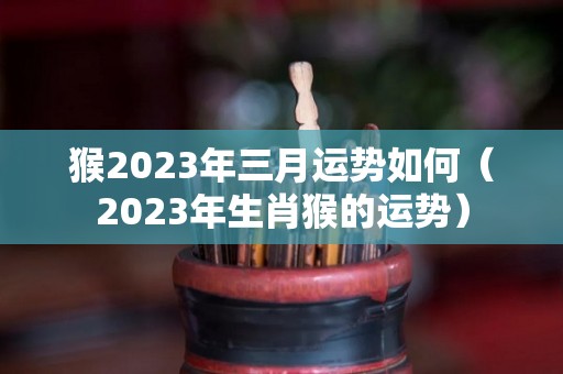 猴2023年三月运势如何（2023年生肖猴的运势）