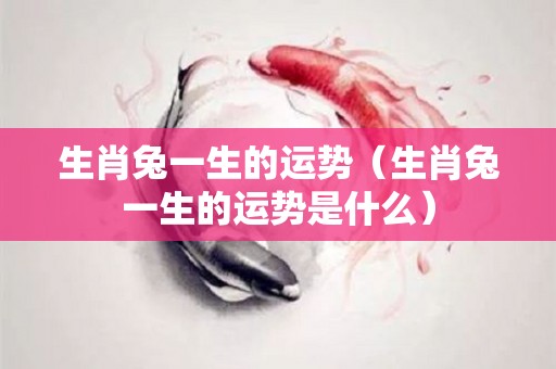生肖兔一生的运势（生肖兔一生的运势是什么）