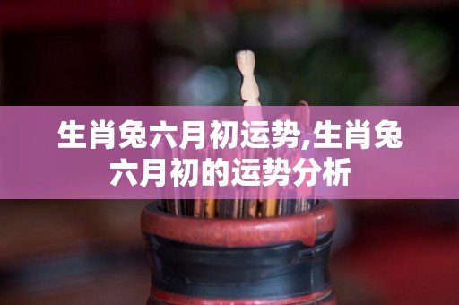 生肖兔六月初运势,生肖兔六月初的运势分析
