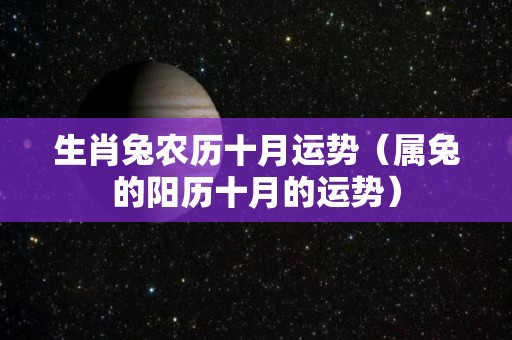 生肖兔农历十月运势（属兔的阳历十月的运势）