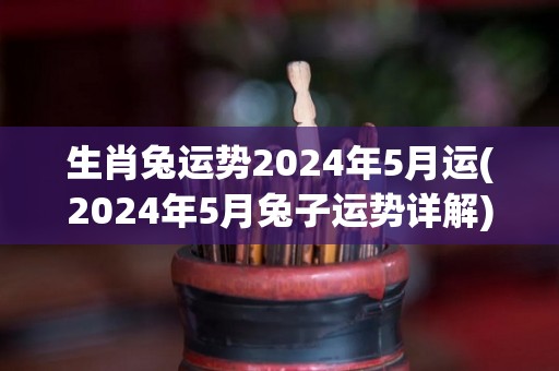 生肖兔运势2024年5月运(2024年5月兔子运势详解)