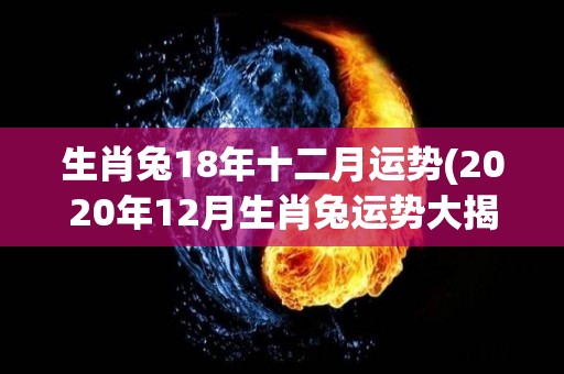 生肖兔18年十二月运势(2020年12月生肖兔运势大揭秘！)