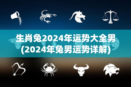 生肖兔2024年运势大全男(2024年兔男运势详解)