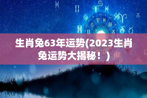 生肖兔63年运势(2023生肖兔运势大揭秘！)