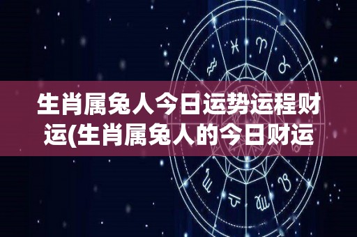 生肖属兔人今日运势运程财运(生肖属兔人的今日财运运程如何？50字以内哦~)