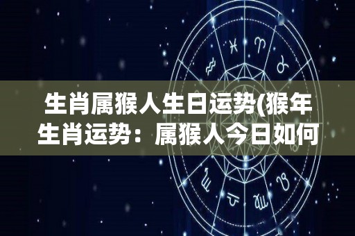 生肖属猴人生日运势(猴年生肖运势：属猴人今日如何？)