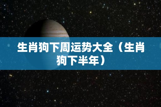 生肖狗下周运势大全（生肖狗下半年）