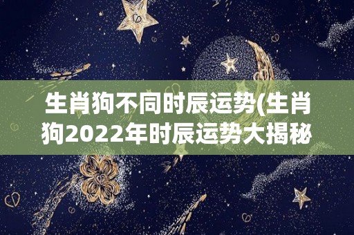 生肖狗不同时辰运势(生肖狗2022年时辰运势大揭秘！)