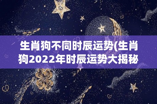 生肖狗不同时辰运势(生肖狗2022年时辰运势大揭秘！)