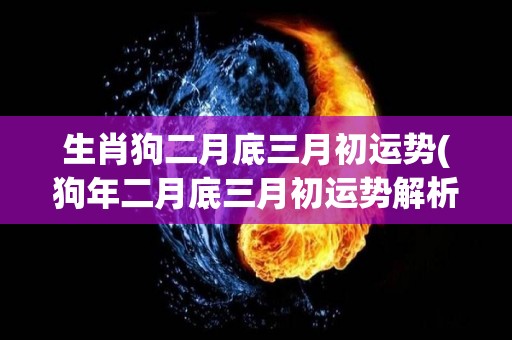 生肖狗二月底三月初运势(狗年二月底三月初运势解析)