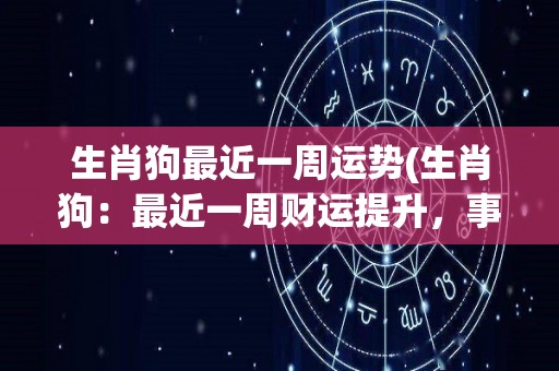 生肖狗最近一周运势(生肖狗：最近一周财运提升，事业顺利达成目标。)