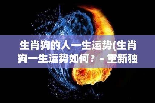 生肖狗的人一生运势(生肖狗一生运势如何？- 重新独特的标题为狗年运势揭秘，福禄与财富同步来)