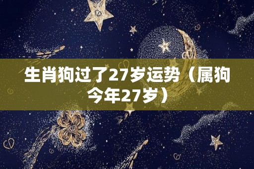 生肖狗过了27岁运势（属狗今年27岁）