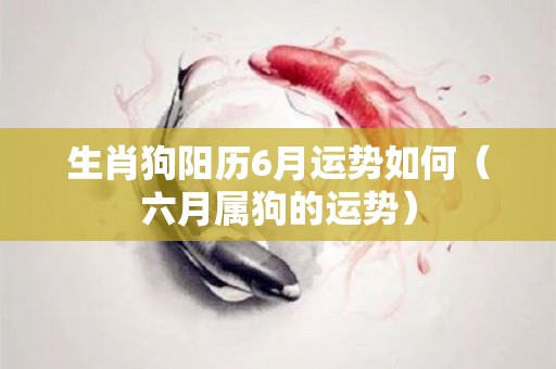 生肖狗阳历6月运势如何（六月属狗的运势）