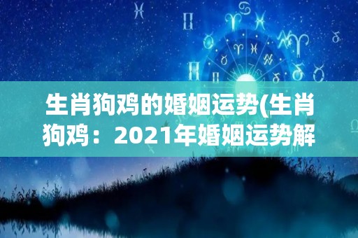 生肖狗鸡的婚姻运势(生肖狗鸡：2021年婚姻运势解析)