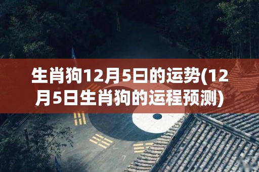 生肖狗12月5曰的运势(12月5日生肖狗的运程预测)