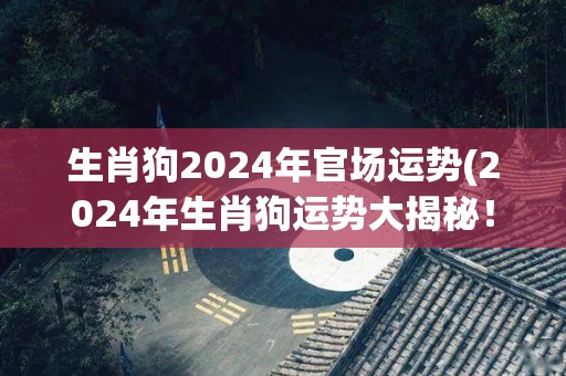 生肖狗2024年官场运势(2024年生肖狗运势大揭秘！)