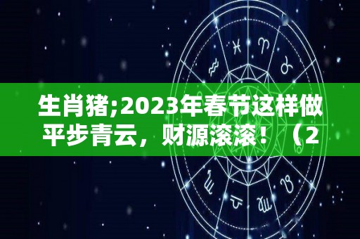 生肖猪;2023年春节这样做平步青云，财源滚滚！（2023年运势及运程）