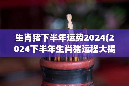 生肖猪下半年运势2024(2024下半年生肖猪运程大揭秘！)