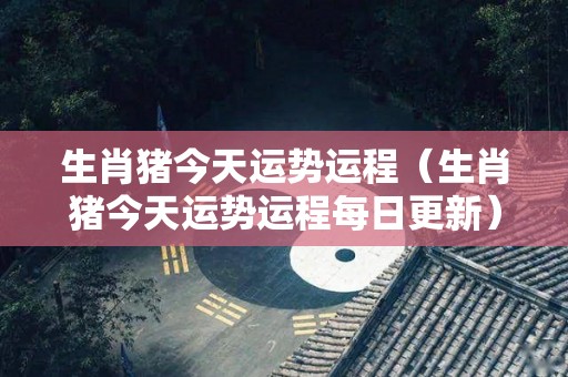 生肖猪今天运势运程（生肖猪今天运势运程每日更新）
