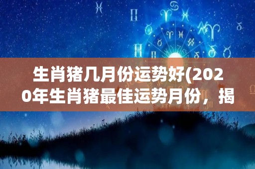 生肖猪几月份运势好(2020年生肖猪最佳运势月份，揭晓！)