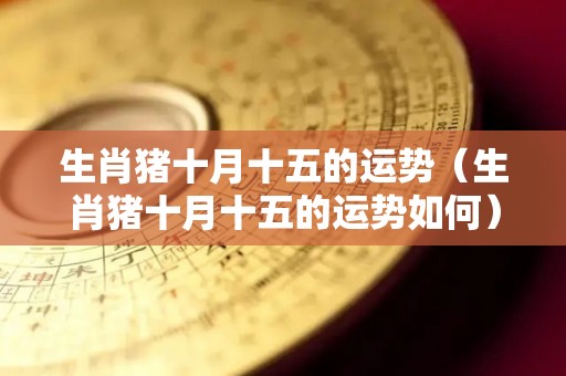 生肖猪十月十五的运势（生肖猪十月十五的运势如何）