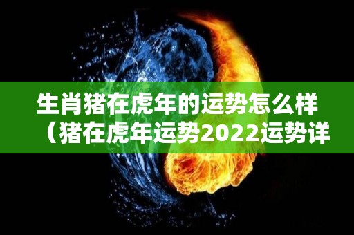 生肖猪在虎年的运势怎么样（猪在虎年运势2022运势详解）