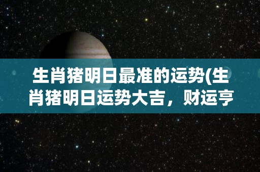 生肖猪明日最准的运势(生肖猪明日运势大吉，财运亨通！)