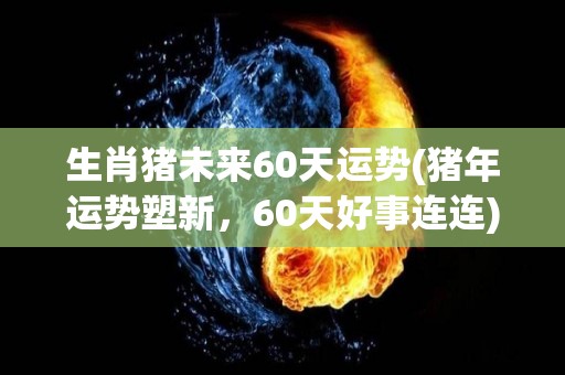 生肖猪未来60天运势(猪年运势塑新，60天好事连连)