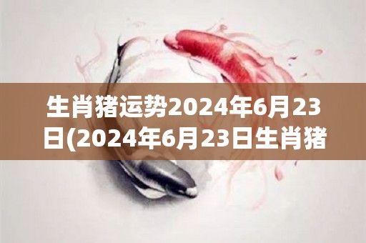 生肖猪运势2024年6月23日(2024年6月23日生肖猪运势解析)