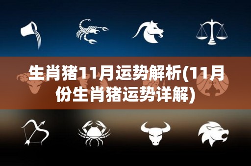 生肖猪11月运势解析(11月份生肖猪运势详解)