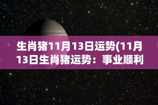 生肖猪11月13日运势(11月13日生肖猪运势：事业顺利、财运亨通)