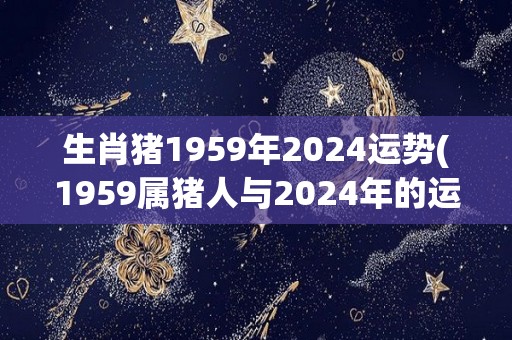 生肖猪1959年2024运势(1959属猪人与2024年的运势预测)