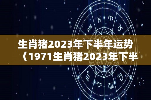 生肖猪2023年下半年运势（1971生肖猪2023年下半年运势）