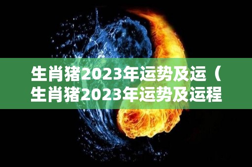 生肖猪2023年运势及运（生肖猪2023年运势及运程免费）
