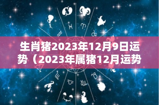 生肖猪2023年12月9日运势（2023年属猪12月运势）