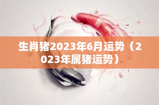 生肖猪2023年6月运势（2023年属猪运势）