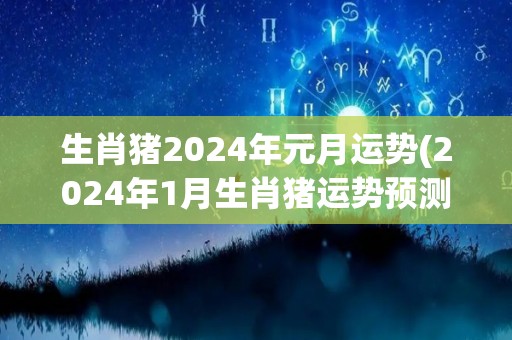 生肖猪2024年元月运势(2024年1月生肖猪运势预测)