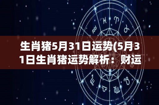 生肖猪5月31日运势(5月31日生肖猪运势解析：财运旺盛，身体健康。)